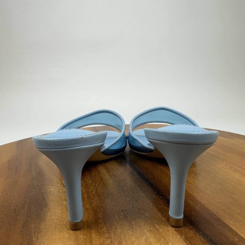 New NWOB Womens Steve Madden Paloma Blue Slip On Heeled Mules Sandals Size 8 M - Picture 4 of 8